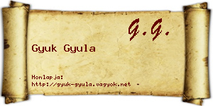 Gyuk Gyula névjegykártya